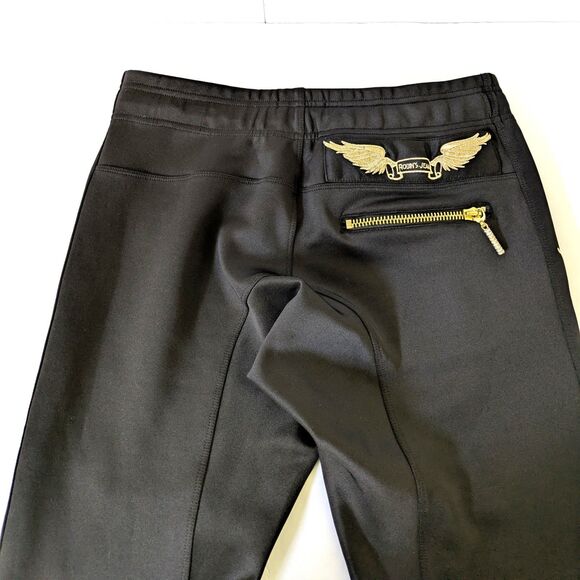 Robin’s Jean Women's S Black Gold Angel Wings Jogger Skinny Leg Drawstring - Picture 7 of 15